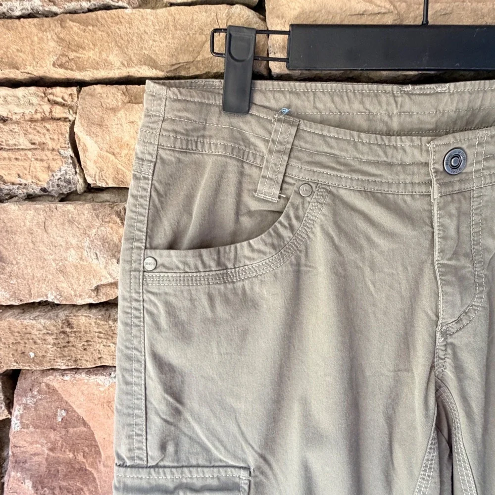 Kuhl Womens 6 Short Cargo Pants Olive Green Roll Up Convertible Hiking Utility